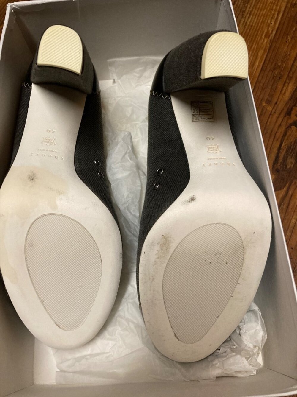 Theory Women's Black & Grey Heels Size 40 New In Box - Picture 5 of 8